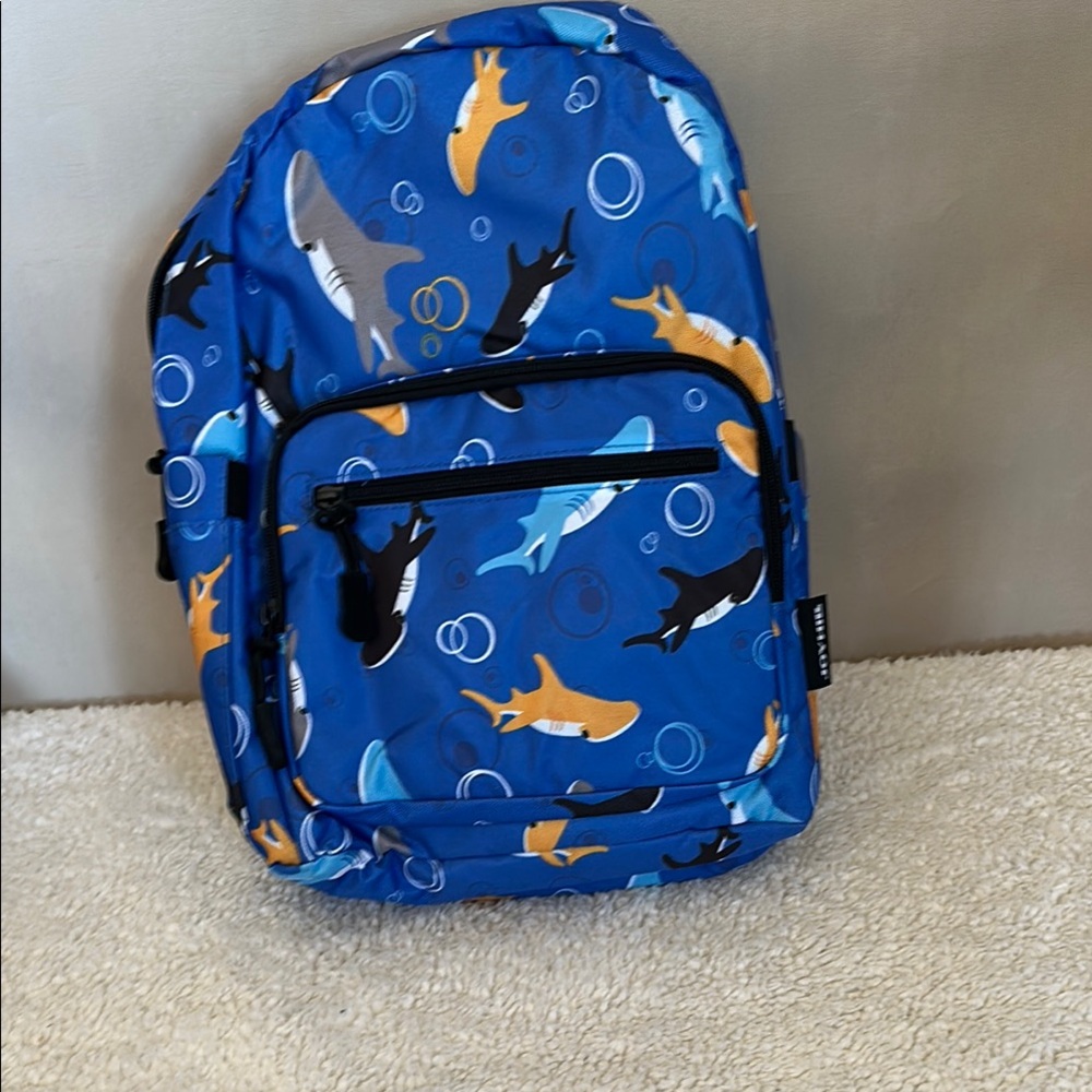 Blue and Orange Ocean-Themed Backpack